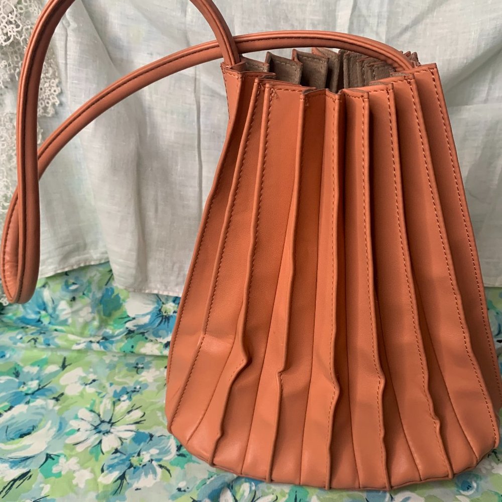 A New Day Accordion Pleated Bucket Shoulder Bag Purse
